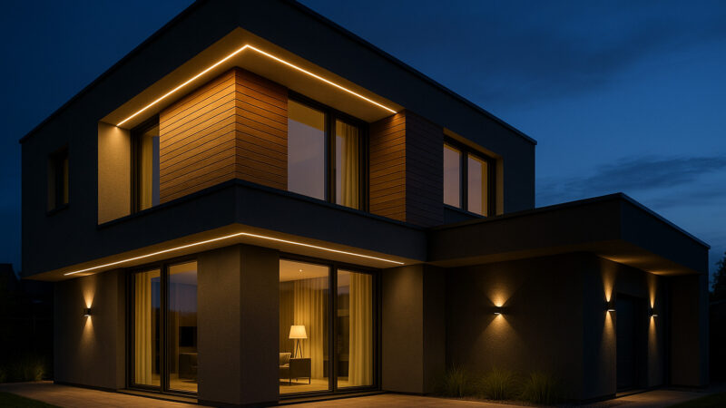 iluminare arhitecturală fațade moderne 2025