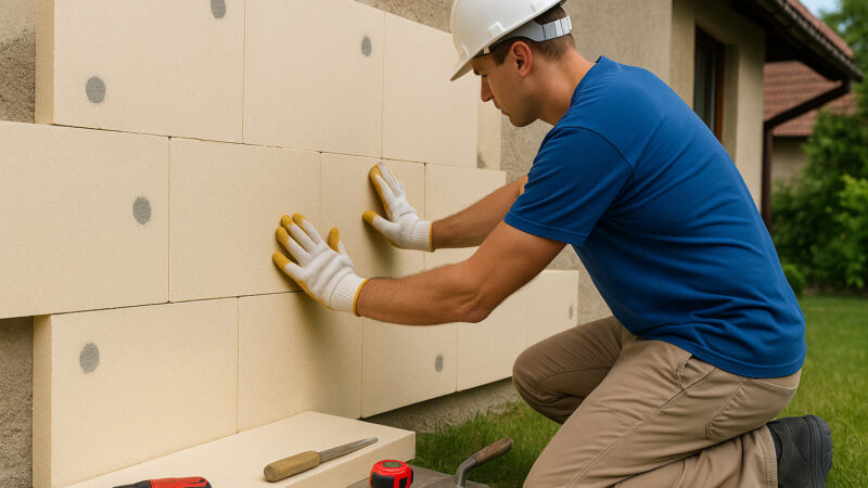 Montaj izolație termică a locuinței pe fațada cu pereți exteriori 2025