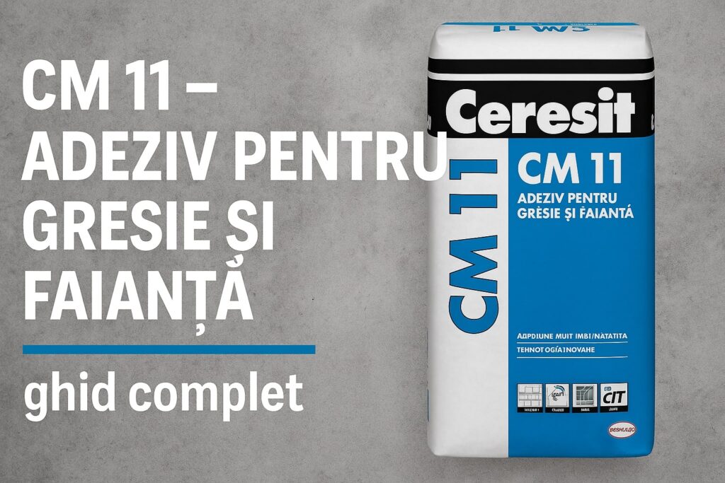 sac Ceresit CM 11 adeziv pentru gresie și faianță pe fundal gri – ghid complet