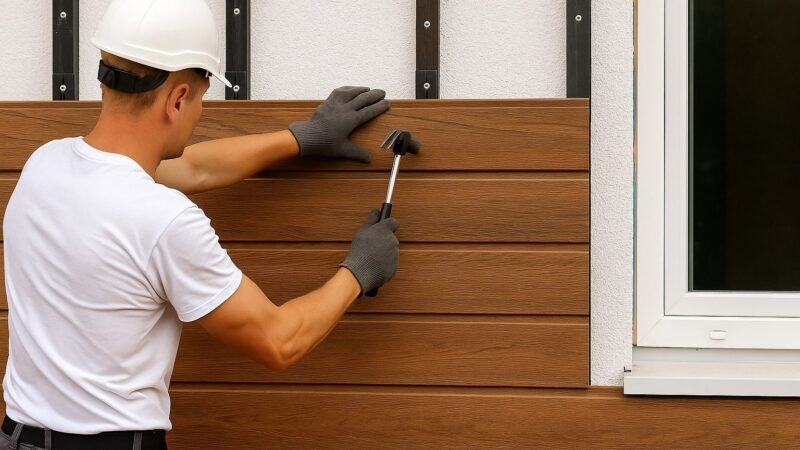 Preț manoperă montaj lambriu exterior - Montaj lambriu exterior din lemn pe fațadă realizat de un meseriaș profesionist