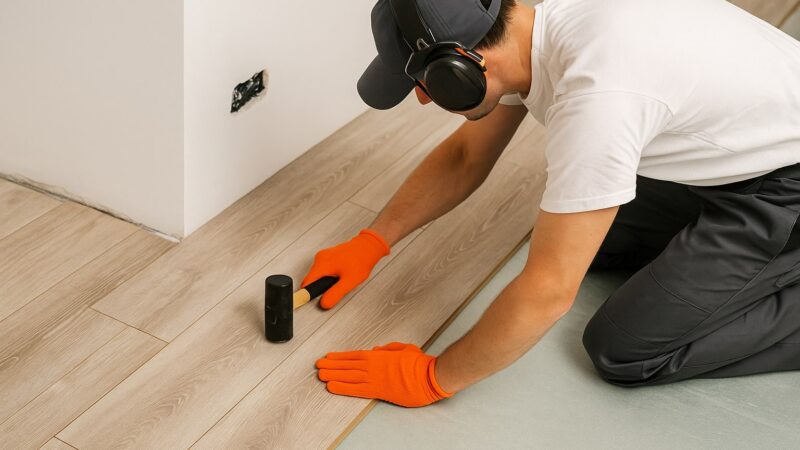 Preț manoperă parchet - Montaj parchet laminat realizat de un meseriaș profesionist în timpul renovării