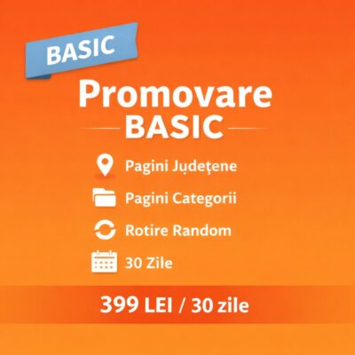 Pachet Promovare BASIC Renovari.net – banner afișat în pagini județene și categorii, 399 lei pe 30 zile