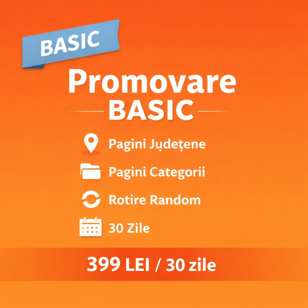 Pachet Promovare BASIC Renovari.net – banner afișat în pagini județene și categorii, 399 lei pe 30 zile