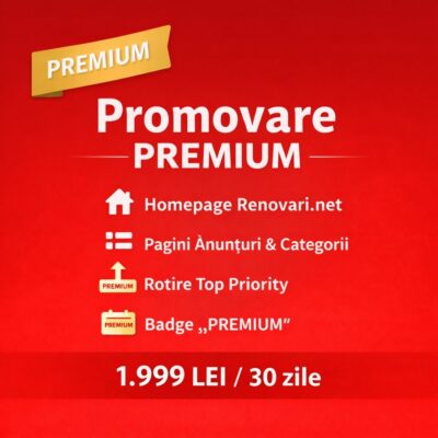 Banner promovare PREMIUM Renovari.net cu afișare pe homepage și poziții de top