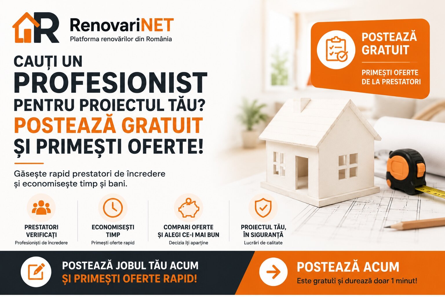 Publică o lucrare de renovare pe RenovariNET