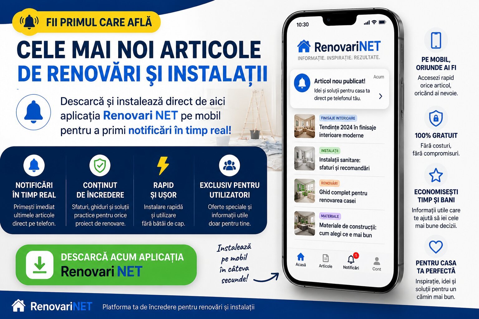 Primește notificări în timp real cu cele mai noi articole RenovariNET