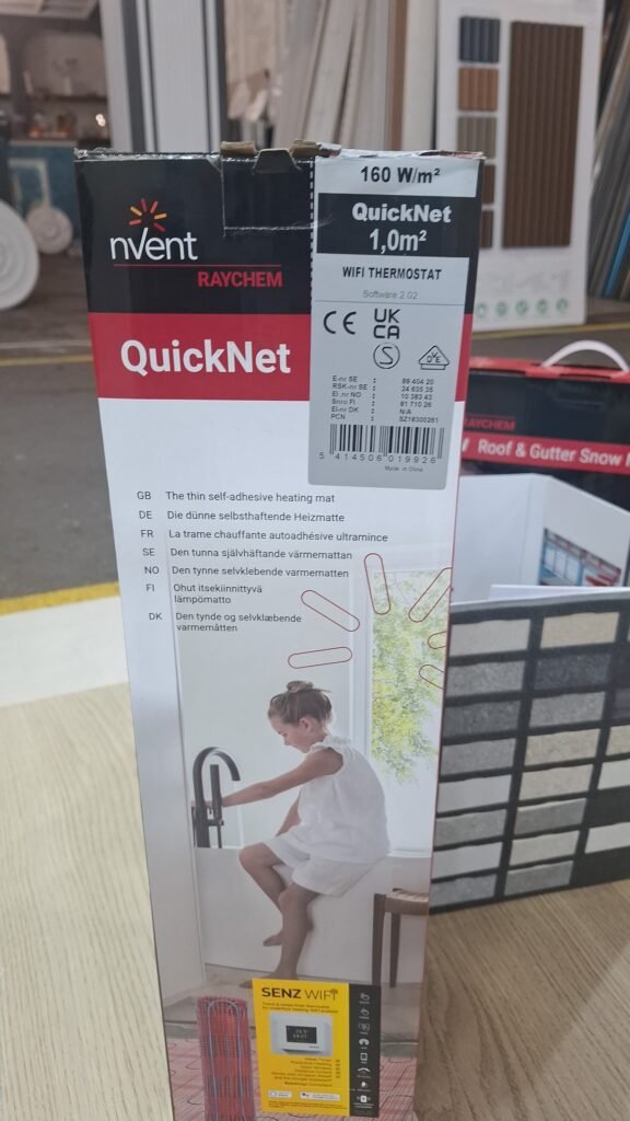 Încălzire electrică în pardoseală nVent RAYCHEM QuickNet 160 – 1 m², termostat WiFi
