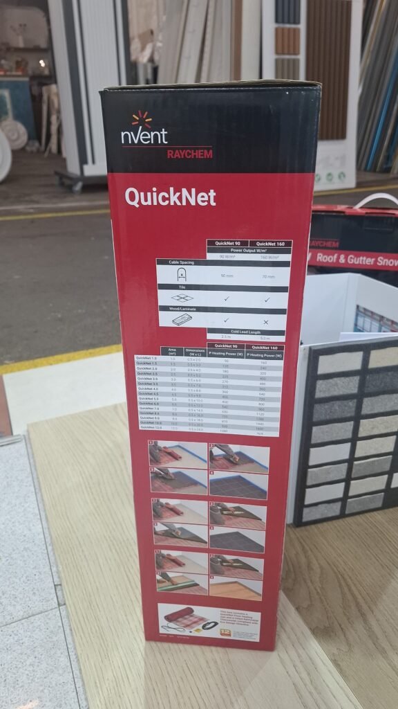 Kit încălzire electrică în pardoseală RAYCHEM QuickNet 160 – 1 m², 160 W/m² + termostat WiFi
