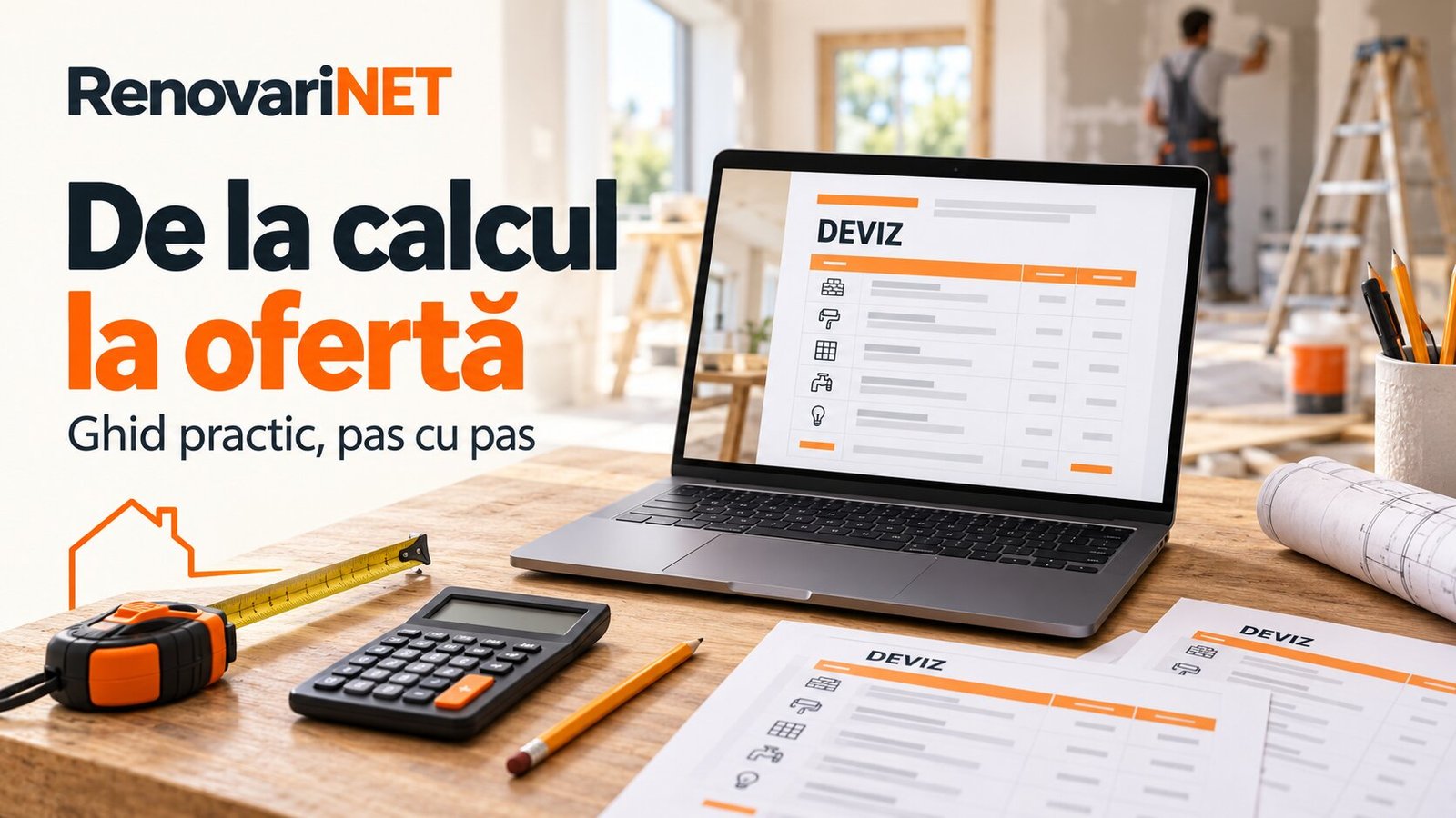 Ghid practic RenovariNET pentru calcularea lucrărilor și pregătirea devizelor și ofertelor.